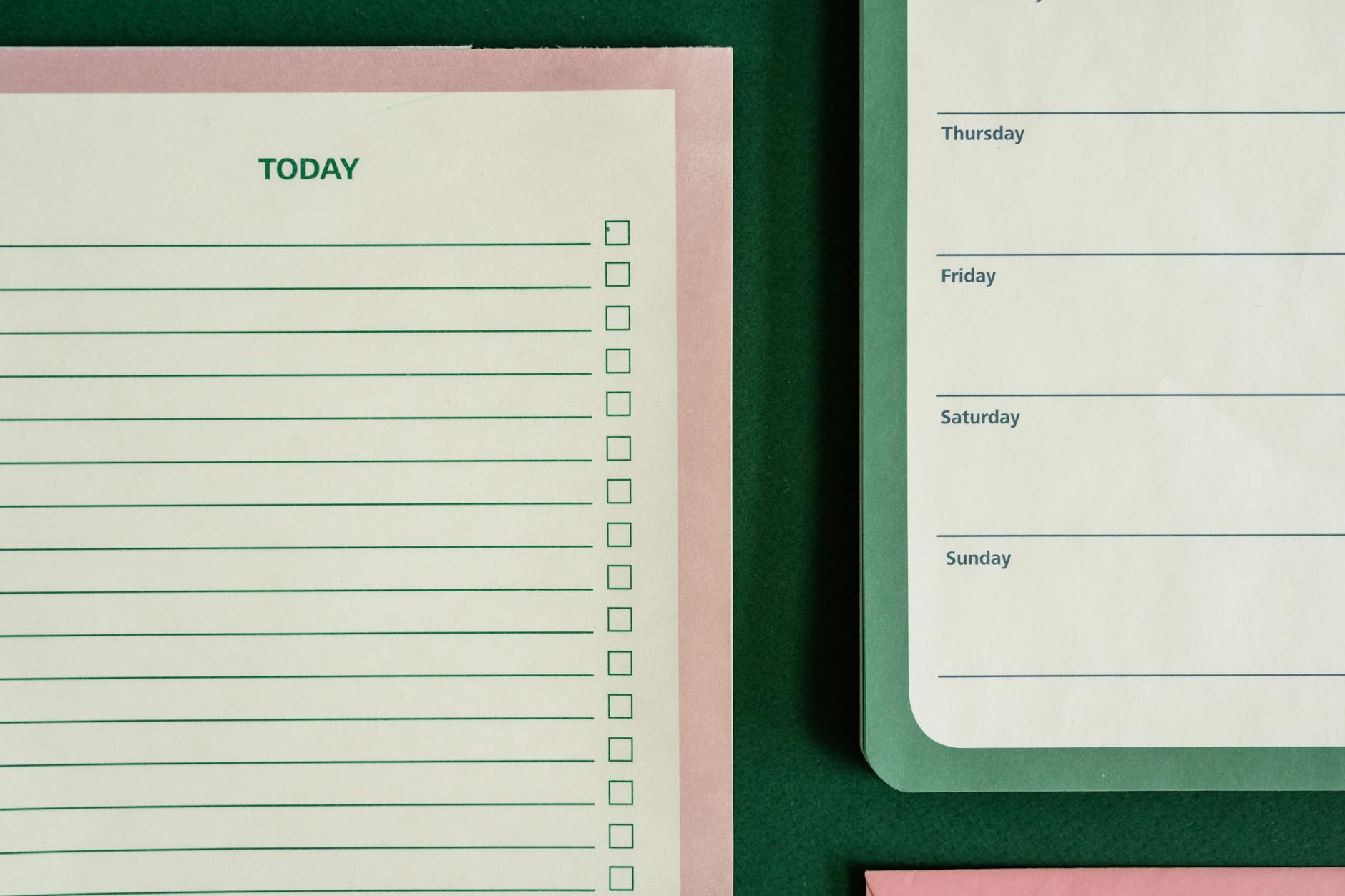 paper planners in close up